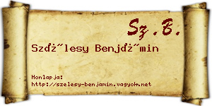 Szélesy Benjámin névjegykártya