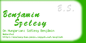 benjamin szelesy business card
